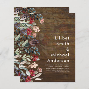 Sublime Burgundy Blue Wildflower Elegant