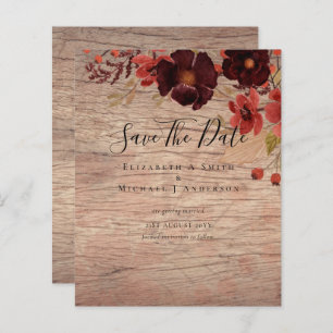 Sublime Burgundy Floral Wedding SAVE DATAS Orçamen