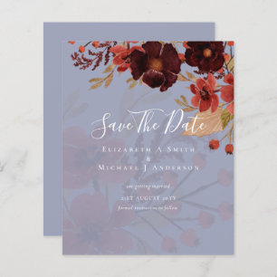 Sublime Burgundy Floral Wedding SAVE DATAS Orçamen