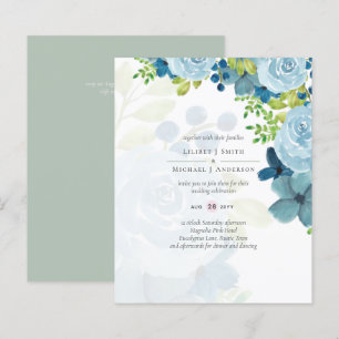 Sublime Dusty Blue Floral Sage Green Chic