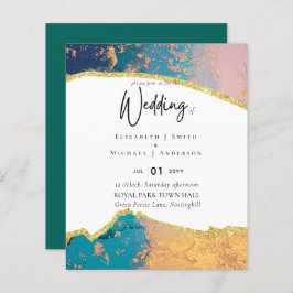 Sublime TEAL DOURADO Estilo de Agato Convites de C