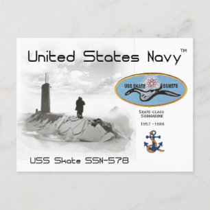 SUBMARINO SKATE SSN-578 USS - CARTÃO POSTAL