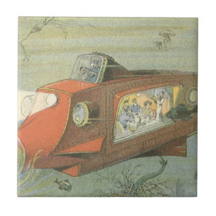 Submarino Steampunk de Ficção Científica Vintage n