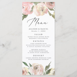 Subtle Blooms | Cartão de Menu de Casamento Floral