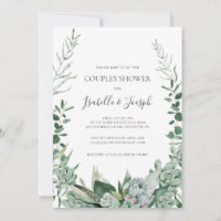 Succulent Greenery | Convite ao Chá de Casais