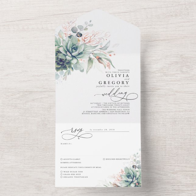 Succulents Greenery e Rosa Dourado deixa casamento (Interno)
