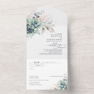 Succulents Greenery e Rosa Dourado deixa casamento