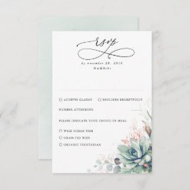 Succulents Greenery e RSVP de Casamento Dourado Ro