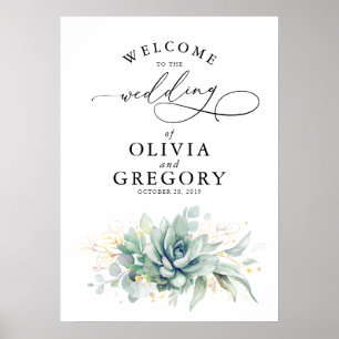Succulents Greenery Wedding Poster