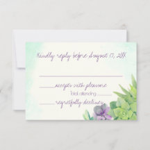 Succulents Watercolor RSVP