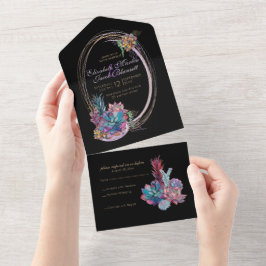 Succults de aquarela, preto