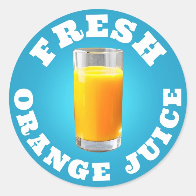 Suco de laranja fresco Adesivo redondo clássico (Frente)