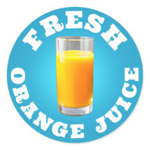 Suco de laranja fresco Adesivo redondo clássico