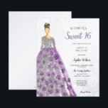 Suco Roxo De Orçamento Vestido 16 Docinho<br><div class="desc">Orçamento Prateado Roxo Vestido Roxo Doce 16 Convite Aniversário</div>