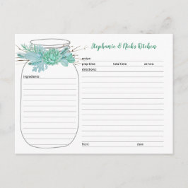 Suculenta Cartões de Receita de Chá de panela Maso