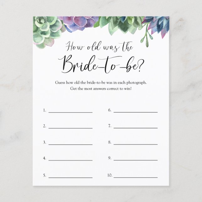 Suculenta Quantos Anos Tinha O Jogo Da Noiva (Frente)