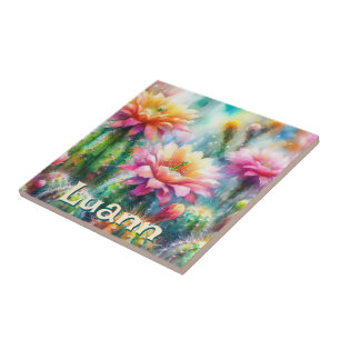 Suculentas Floridas em Aquarela Personalizadas