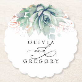 Suculentas Verdura Elegante Porta-Copos de Papel M