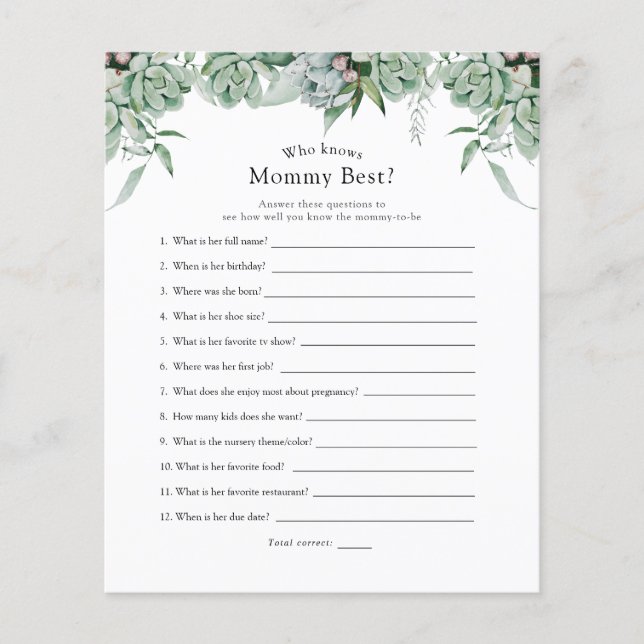 Suculente e Eucalipto que conhece melhor as Mamães (Frente)