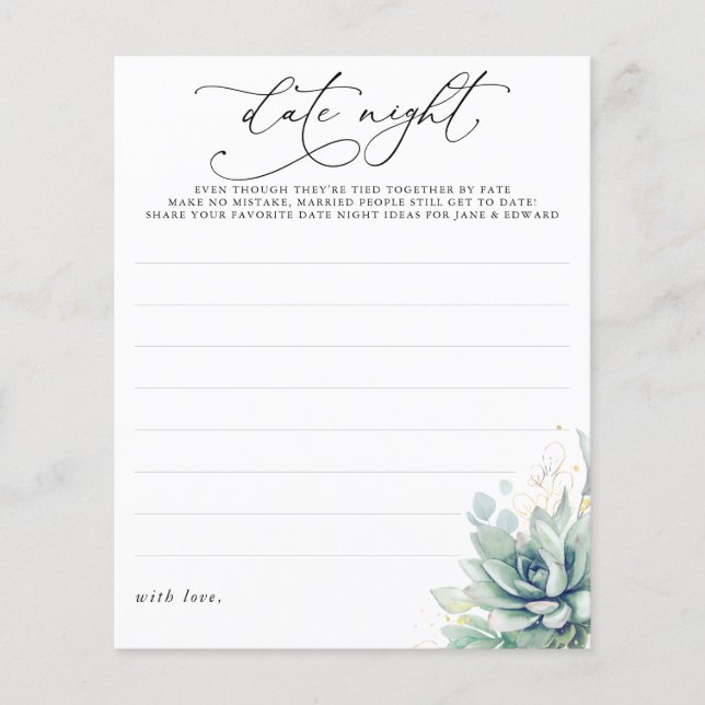 Suculentos Ideias Noturnas de Data Verde (Frente)