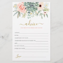Suculents Advice for the Bride Card