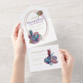 Sucultivos De Aquarela, lavanda Tudo Em Um Único I