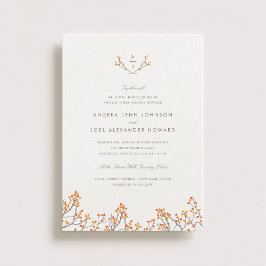 Sucursais Blissful Monograma Convite para Casament
