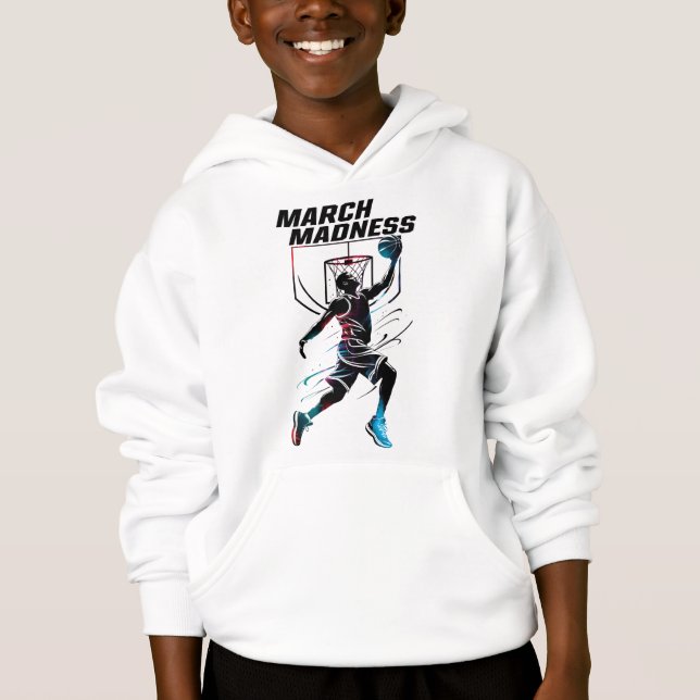 Sudadera con capucha de niño Locura del Baloncesto (Frente)
