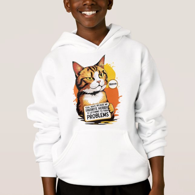 Sudadera Gato con Actitud Sarcástica (Frente)
