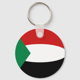 Sudan Fisheye Flag Chaveiro