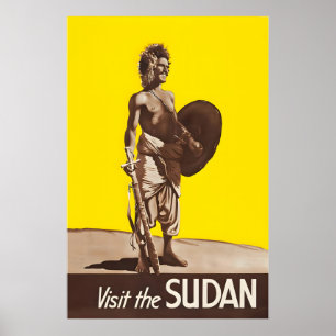 Sudan Imprimir Arte Sudanesa Viagem Poster
