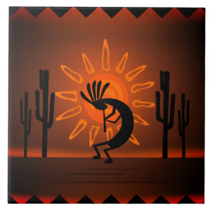 Sudoeste de Kokopelli Desert Sunset Brown 6"