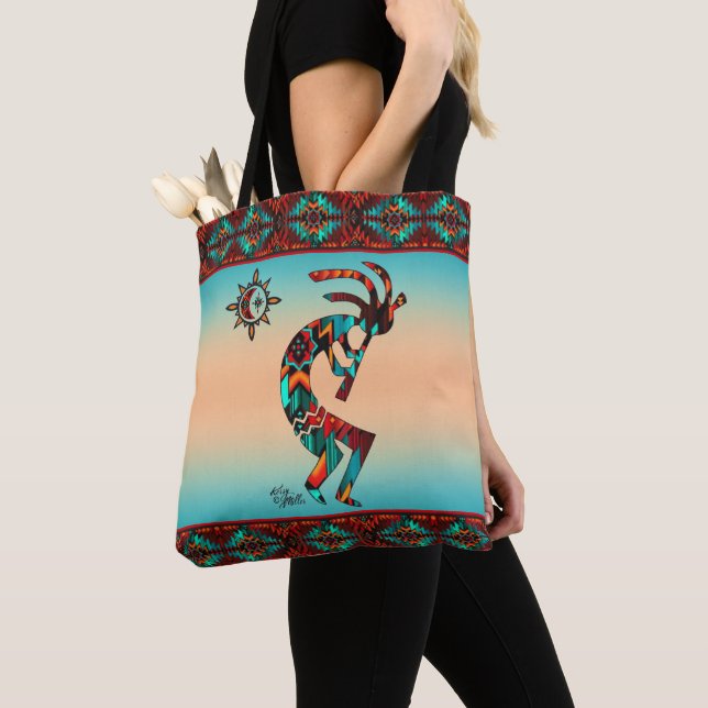 Sudoeste De Kokopelli E Sun Tote Bag (Close Up)