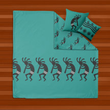 Sudoeste Do Teal E Negro Do Kokopelli Design