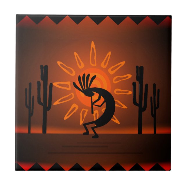 Sudoeste Kokopelli Desert Sunset Brown (Frente)