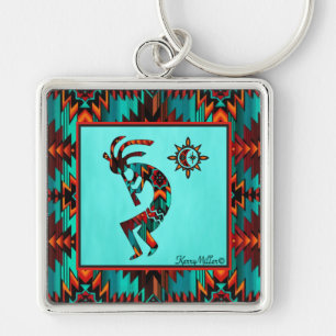 Sudoeste Kokopelli Jogando Flute Chaveiro