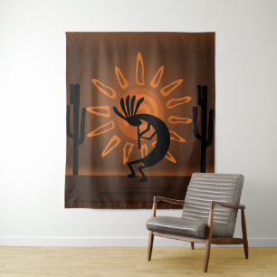 Sudoeste Kokopelli Sun Rustic XL Tapeçaria