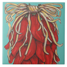 Sudoeste Vermelho Chile Ristra Top House # Turquoi