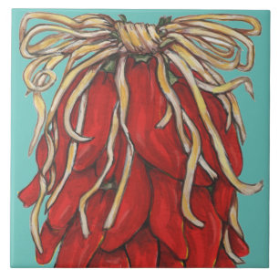 Sudoeste Vermelho Chile Ristra Top House # Turquoi