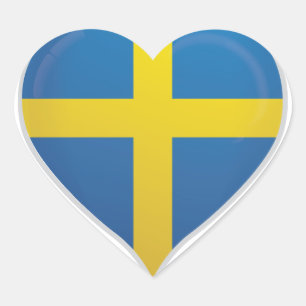 Suecia amor bandeira do orgulho do coração adesivo