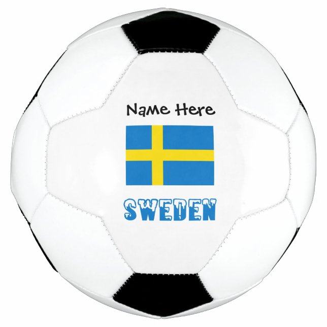 Suécia e Bandeira Sueca com Bola de Futebol com o  (Frente)