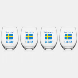 Suecia e Personalização Azul do Sinalizador Sueco