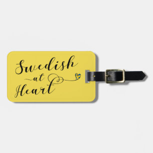 Sueco Na Etiqueta Da Bagagem De Coração, Modelo, S