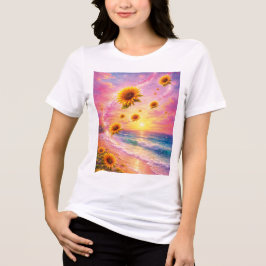 Sueño Marino de Girasoles: Atardecer en la Playa