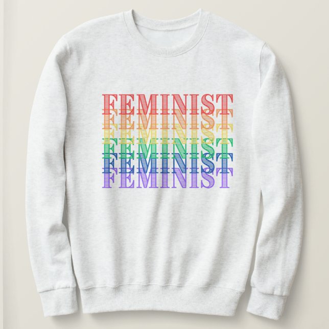 suéter arco-íris do orgulho feminista (Frente do Design)