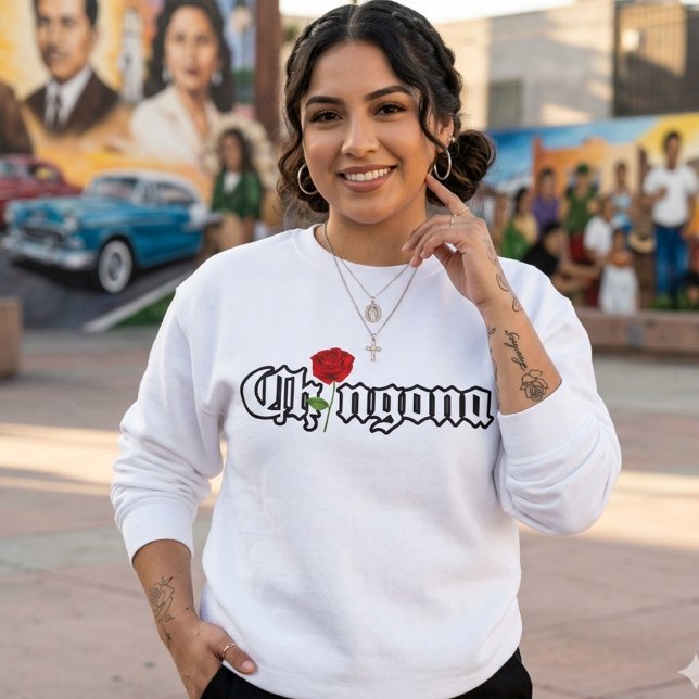 suéter Chingona Red Rose (Chingona Red Rose sweatshirt)