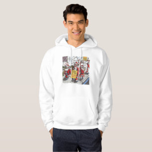 Suéter com capuz Santa Strike branco