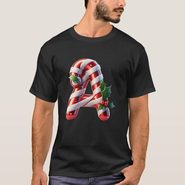 Suéter De Design De Azevinho De Letra A De Cana De (Frente)