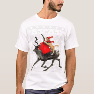 Suéter De Gata De Natal Feio, Camiseta De Ré Ca