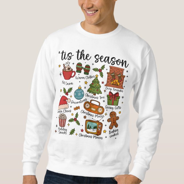 Suéter de Ícones de Natal ’Tis the Season (Frente)